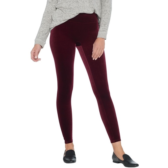 burgundy spanx leggings